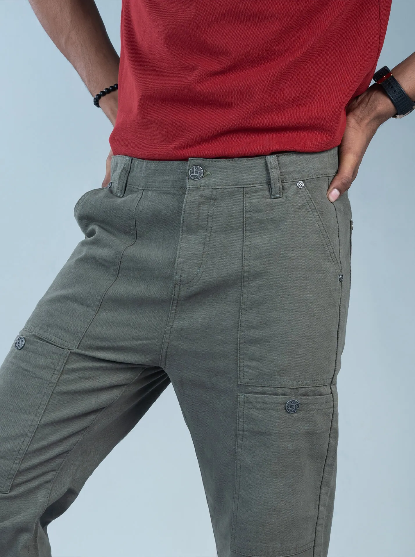 Relax Fit Patch Pocket Cargo Pants – Olive